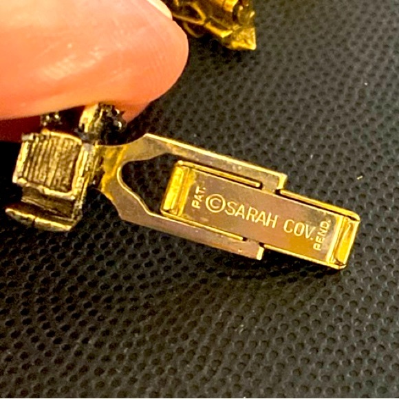 Vintage Sarah Coventry locomotive Brass tone textured Cufflinks - Picture 3 of 7